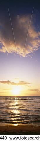 Stock Image - USA, Hawaii, Sunset Over Ka'anapali Beach; Maui. Fotosearch