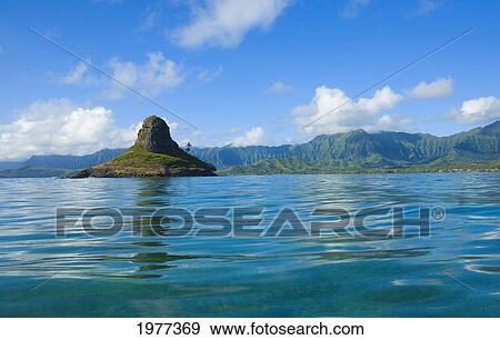 USA, Hawaii, view from ocean; Oahu, Mokolii and east Oahu, View of Chinaman's Hat View Large Photo Image Stock Photo - USA, Hawaii, view from ocean; Oahu, Mokolii and east Oahu, View of Chinaman's Hat. Fotosearch