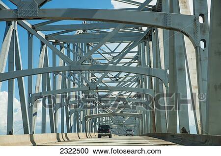 Stock Image - USA, Louisiana, Bridge trestles; Vacherie. Fotosearch