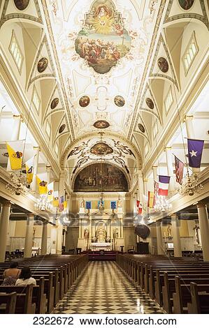 USA, Louisiana, French Quarter; New Orleans, Interior of St Louis Cathedral in Jackson Square View Large Photo Image Stock Image - USA, Louisiana, French Quarter; New Orleans, Interior of St Louis Cathedral in Jackson Square. Fotosearch