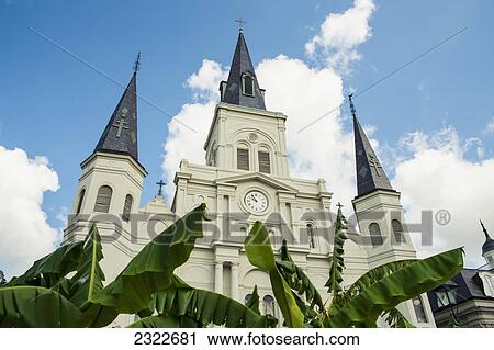 USA, Louisiana, French Quarter; New Orleans, View of Saint Louis Cathedral View Large Photo Image Stock Image - USA, Louisiana, French Quarter; New Orleans, View of Saint Louis Cathedral. Fotosearch