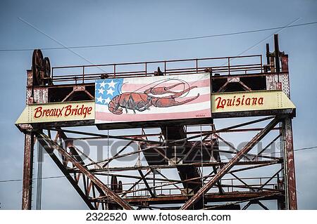 Stock Image - USA, Louisiana, Lobster sign; Breaux Bridge. Fotosearch