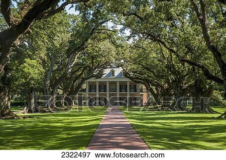 USA, Louisiana, Oak Alley Plantation; Vacherie, Colonial style house View Large Photo Image Stock Photo - USA, Louisiana, Oak Alley Plantation; Vacherie, Colonial style house. Fotosearch
