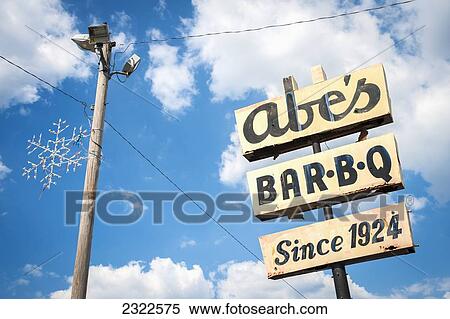 USA, Mississippi, Famous Abe's Bar-B-Q sign; Clarksdale View Large Photo Image Stock Photography - USA, Mississippi, Famous Abe's Bar-B-Q sign; Clarksdale. Fotosearch