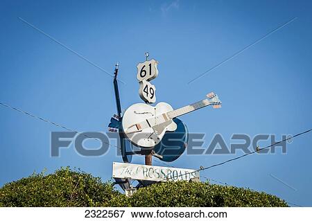 Stock Photo - USA, Mississippi, historic site; Clarksdale, The Crossroads. Fotosearch