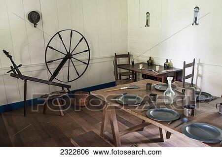 Stock Photograph - USA, Mississippi, Natchez Trace Parkway; Natchez, Interior of Mount Locust Inn. Fotosearch