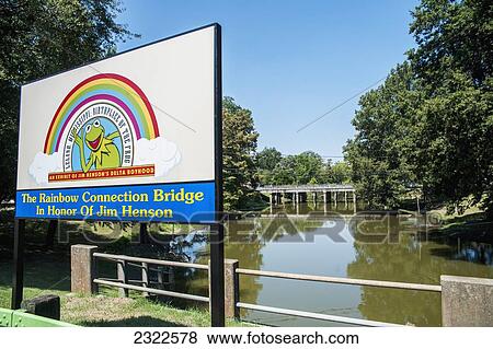 Stock Photo - USA, Mississippi, The Rainbow Connection Bridge in Honor of Jim Henson; Leland. Fotosearch