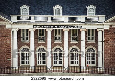 Stock Photography - USA, Mississippi, Yazoo and Mississippi Valley Railroad Station; Vicksburg. Fotosearch