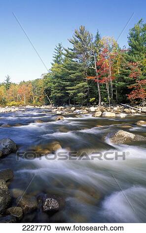 Stock Image - Usa, New Hampshire, Swift River; White Mountains. Fotosearch