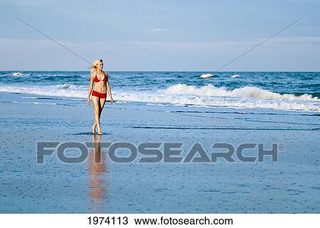 Usa, New Jersey Oceancity, Beautiful Woman On The Beach. View Large Photo Image Stock Image - Usa, New Jersey Oceancity, Beautiful Woman On The Beach.. Fotosearch