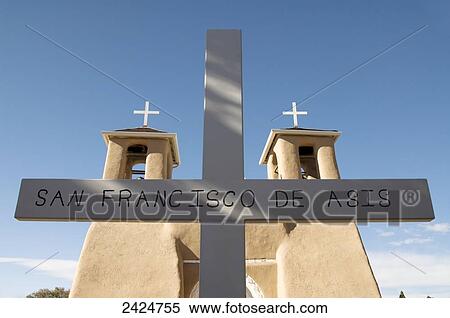 Stock Photography - USA, New Mexico, Ranchos de Taos, Old Mission of St. Francis de Assisi (also referred to as the Mission of San Francisco de Asis).. Fotosearch