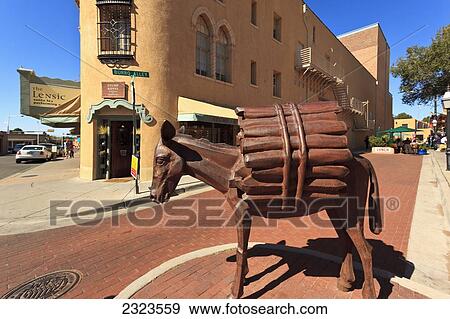 Stock Photo - USA, New Mexico, Santa Fe, Lensic Performing Arts Center on corner of Burro Alley. Fotosearch