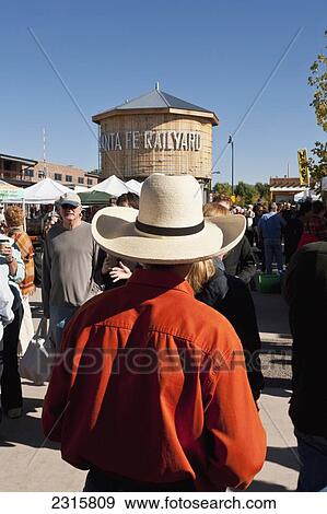 USA, New Mexico, Santa Fe, Shoppers at Saturday Market View Large Photo Image Stock Photo - USA, New Mexico, Santa Fe, Shoppers at Saturday Market. Fotosearch
