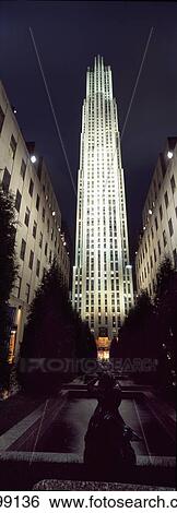 Usa, New York City, From 6Th Avenue; Midtown Manhattan, Panoramic Shot Of Rockefeller Center At Night View Large Photo Image Stock Photograph - Usa, New York City, From 6Th Avenue; Midtown Manhattan, Panoramic Shot Of Rockefeller Center At Night. Fotosearch