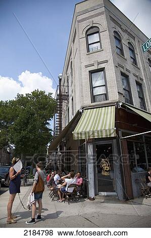Usa, New York State, New York City, Outside Five Leaves Restaurant; Greenpoint View Large Photo Image Stock Photo - Usa, New York State, New York City, Outside Five Leaves Restaurant; Greenpoint. Fotosearch