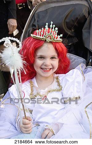 Usa, New York State, Portrait Of Girl In Princess Costume During Halloween Parade; New York City View Large Photo Image Picture - Usa, New York State, Portrait Of Girl In Princess Costume During Halloween Parade; New York City. Fotosearch