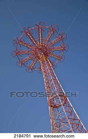 Usa, New York State, Rockaway, Iconic Red Fairground Tower; Coney Island View Large Photo Image Stock Image - Usa, New York State, Rockaway, Iconic Red Fairground Tower; Coney Island. Fotosearch