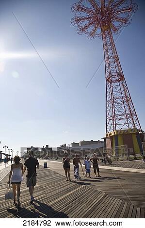 Usa, New York State, Rockaway, Iconic Red Fairground Tower; Coney Island View Large Photo Image Stock Image - Usa, New York State, Rockaway, Iconic Red Fairground Tower; Coney Island. Fotosearch