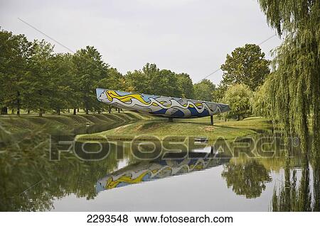 Stock Photo - Usa, New York, View Of Roy Lichtenstein America's Cup Boat At Storm King Art Center; Mountainville. Fotosearch