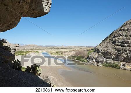 Stock Image - USA, Remote area with rock formations; Texas. Fotosearch
