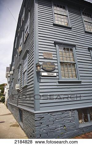 Stock Photo - Usa, Rhode Island, Historic Wooden Villa; Newport. Fotosearch