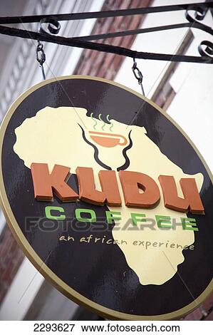Stock Photo - Usa, South Carolina, Coffee Bar Sign; Charleston. Fotosearch