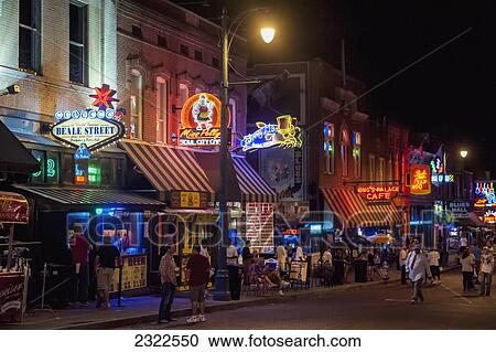 USA, Tennessee, Beale Street at night; Memphis View Large Photo Image Stock Image - USA, Tennessee, Beale Street at night; Memphis. Fotosearch