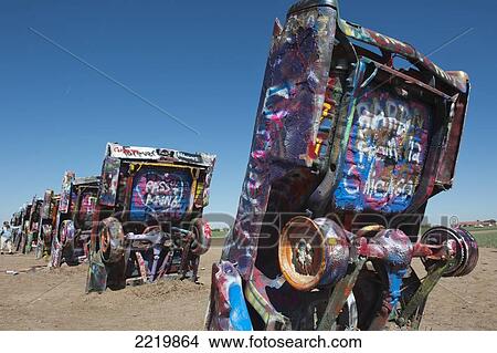 USA, Texas, Cadillac Ranch; Amarillo View Large Photo Image Picture - USA, Texas, Cadillac Ranch; Amarillo. Fotosearch