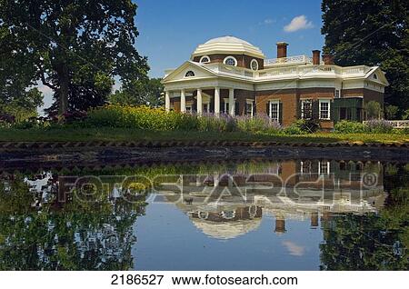 Stock Photo - USA, Virginia, Monticello was the estate of Thomas Jefferson third President of the United States and founder of the University of Virginia. House which Jefferson himself designed was based on neoclassical principles; Charlottesville. Fotosearch