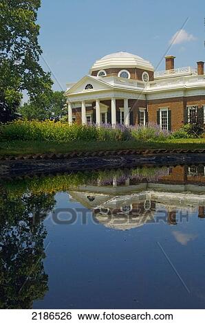 Stock Photograph - USA, Virginia, Monticello was the estate of Thomas Jefferson third President of the United States and founder of the University of Virginia. House which Jefferson himself designed was based on neoclassical principles; Charlottesville. Fotosearch