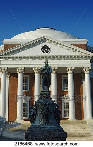 Stock Photo - USA, Virginia, Rotunda at the University of Virginia designed by Thomas Jefferson. Best known as home to three U. S. Presidents (Thomas Jefferson James Madison and James Monroe). City is also known for Jefferson's Monticello; Charlottesville. Fotosearch