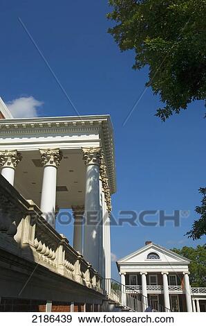 Stock Photo - USA, Virginia, University of Virginia Rotunda and academical village. Founded by Thomas Jefferson; Charlottesville. Fotosearch
