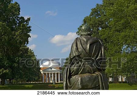 Stock Photography - USA, Virginia, University of Virginia Rotunda and academical village. Founded by Thomas Jefferson; Charlottesville. Fotosearch