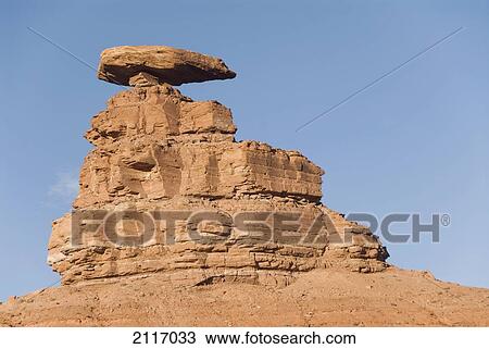 Stock Image - Utah, Arches National Park, Rock formation called Mexican Hat Rock.. Fotosearch