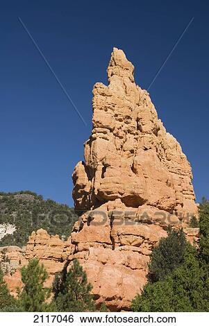 Stock Photograph - Utah, Dixie National Forest, Claron limestone formations in Red Canyon.. Fotosearch