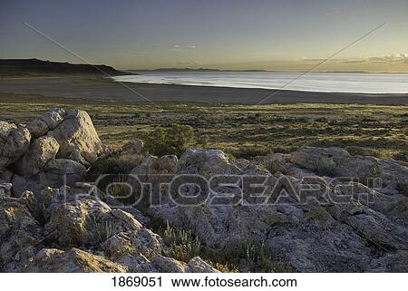 Utah, United States Of America; Sunset On The Great Salt Lake In Antelope Island State Park View Large Photo Image Stock Image - Utah, United States Of America; Sunset On The Great Salt Lake In Antelope Island State Park. Fotosearch