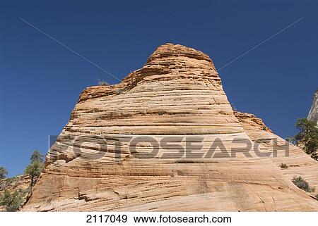 Stock Photo - Utah, Zion National Park, View of an ancient sand dune from the Zion Mount Camel Highway.. Fotosearch