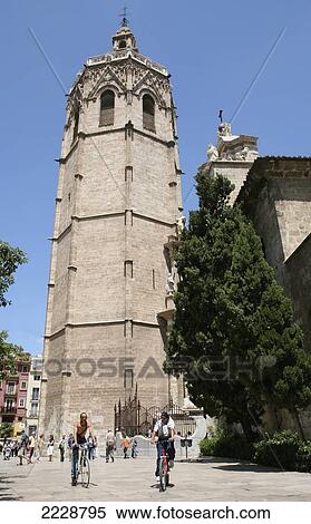 Stock Photography - Valencia Cathedral and Miguelete Bell Tower, Spain, Europe, EU. Fotosearch