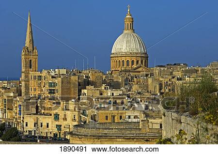 Stock Image - Valletta Skyline. Fotosearch