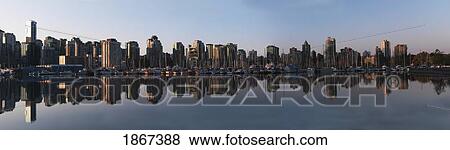 Stock Photo - Vancouver City Skyline; Vancouver, British Columbia, Canada. Fotosearch