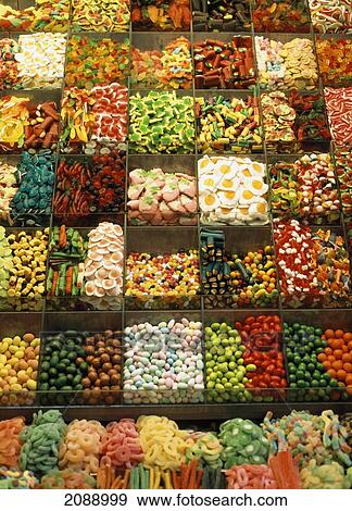 Stock Photo - Variety Of Candy On Display In Bins. Fotosearch