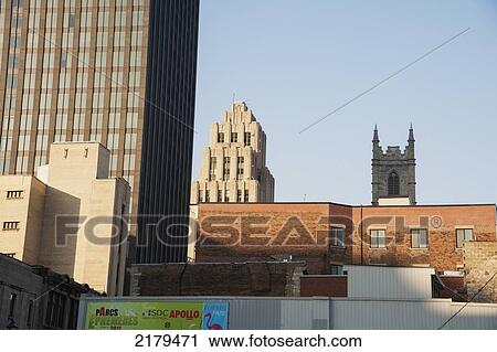 Various Buildings With Differing Architecture; Montreal Quebec Canada View Large Photo Image Stock Image - Various Buildings With Differing Architecture; Montreal Quebec Canada. Fotosearch