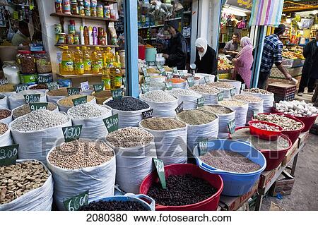 Various Goods In The Souk Inside The Medina; Sfax, Tunisia, North Africa View Large Photo Image Stock Image - Various Goods In The Souk Inside The Medina; Sfax, Tunisia, North Africa. Fotosearch