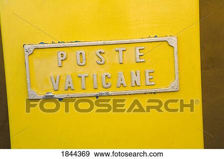 Stock Photo - Vatican Post Office Sign; Rome, Italy. Fotosearch