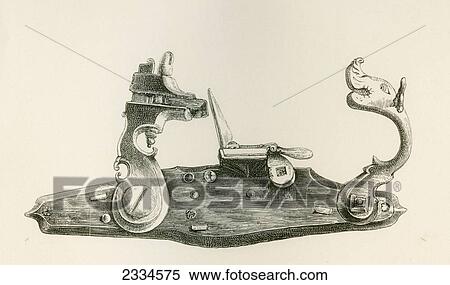 Stock Photography - Vauban Lock, A Combination Of Flint And Matchlock, 1692. From The British Army: It's Origins, Progress And Equipment, Published 1868.. Fotosearch