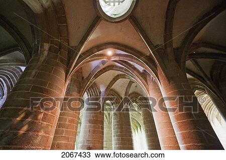 Vaulted Ceiling In The Abbey Of Mont-Saint-Michel, France View Large Photo Image Stock Image - Vaulted Ceiling In The Abbey Of Mont-Saint-Michel, France. Fotosearch