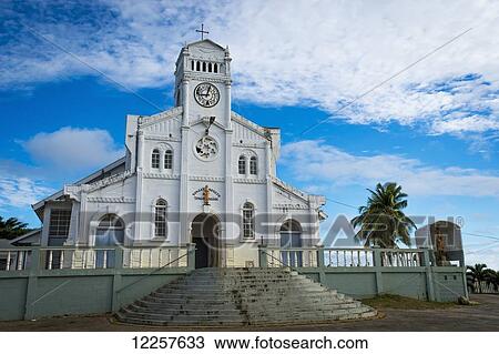 Stock Image - Vavau Church; Tonga. Fotosearch