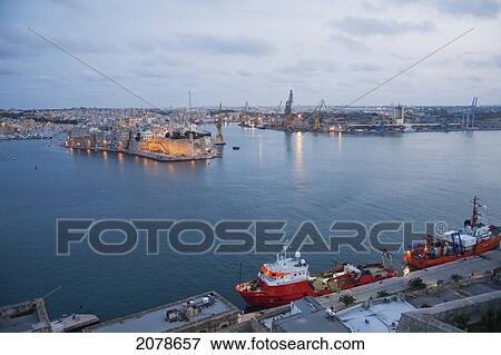 Vedette, As Seen From Valletta At Night, Senglea, Malta View Large Photo Image Stock Photo - Vedette, As Seen From Valletta At Night, Senglea, Malta. Fotosearch