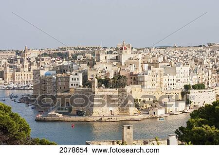 Vedette, As Seen From Valletta, Senglea, Malta View Large Photo Image Picture - Vedette, As Seen From Valletta, Senglea, Malta. Fotosearch