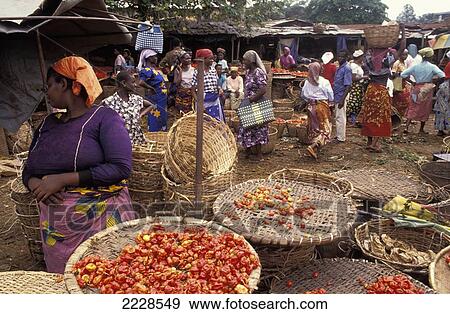 Vegetable Market; Nigeria View Large Photo Image Stock Photo - Vegetable Market; Nigeria. Fotosearch